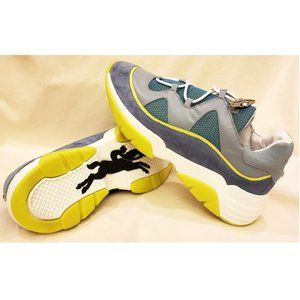 Longchamp Paris Women's Sneakers Size-EU-39/US-8 Leather Gray/Blue